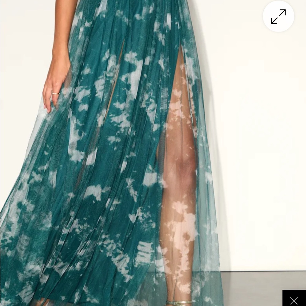 Elegant Moment Emerald Green Tie-Dye Backless Maxi Dress - Picture 3 of 5